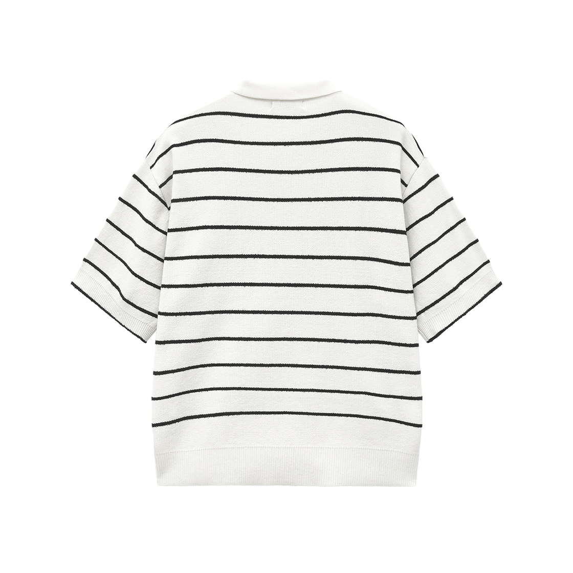 지오송지오 셈블런스 부클 스트라이프 오픈카라 니트 아이보리 ZH2KT883IV(ZIOSONGZIO SEMBLANCE Boucle Stripe Open Collar Knit Ivory) - 2