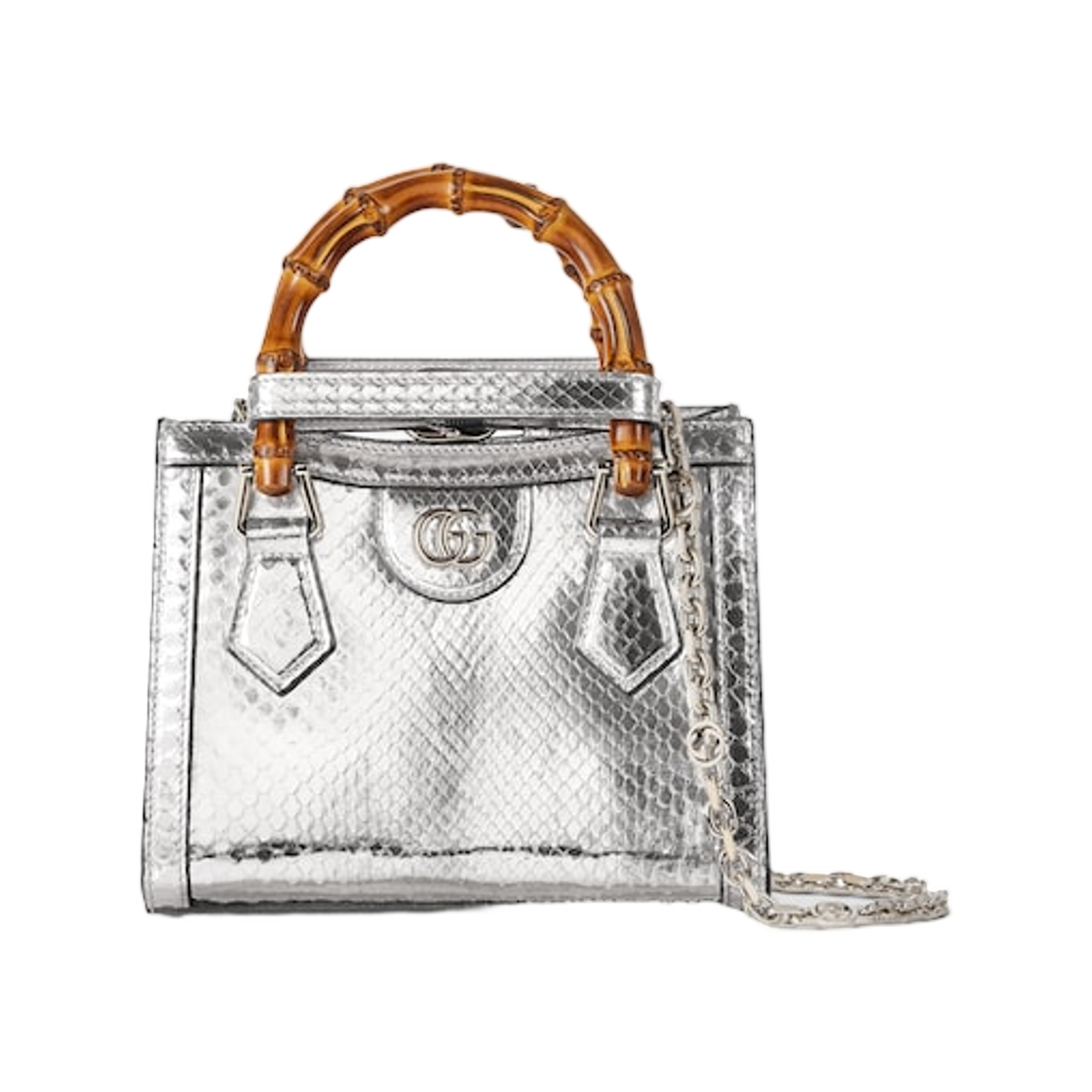 구찌 다이애나 파이썬 스몰 토트백 실버(Gucci Diana Python Small Tote Bag Silver) - 1