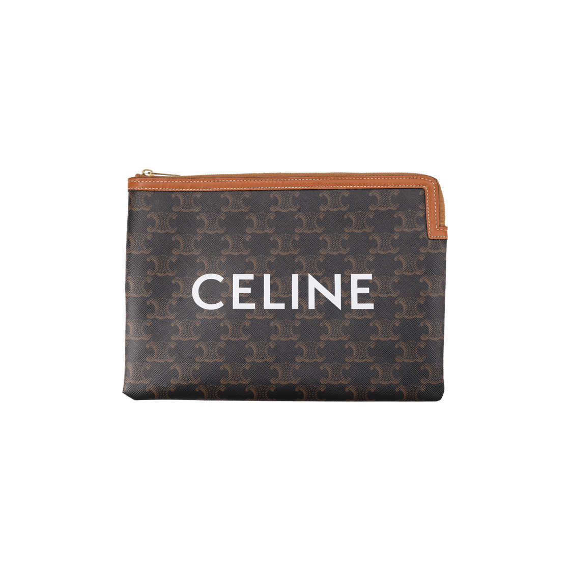 ITK8N5HKLK4E Celine Triomphe Canvas Pouch - Tan