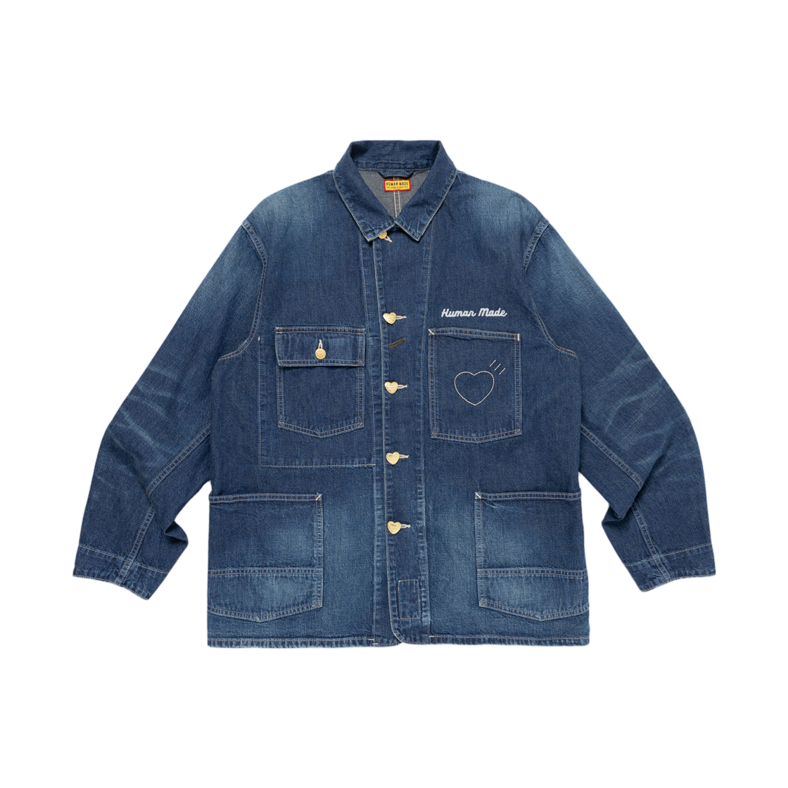 휴먼 메이드 데님 커버올 자켓 인디고(Human Made Denim Coverall Jacket Indigo) - 2