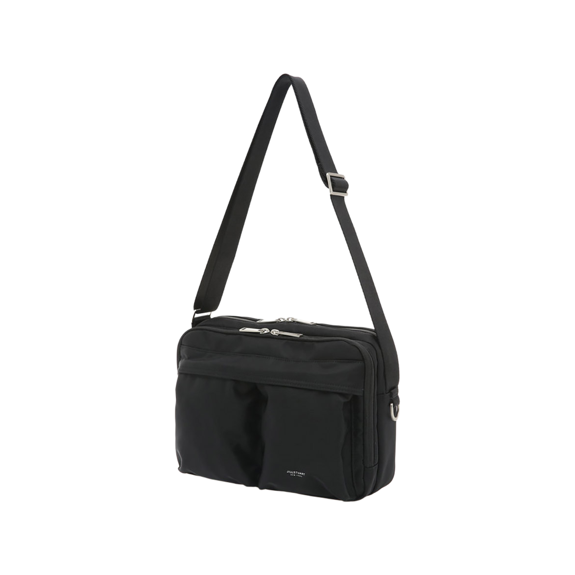 JUBA6E500BK Jillstuart Men's Acc Evan Black Two-Pocket Nylon Crossbody Bag Juba6E500Bk Black