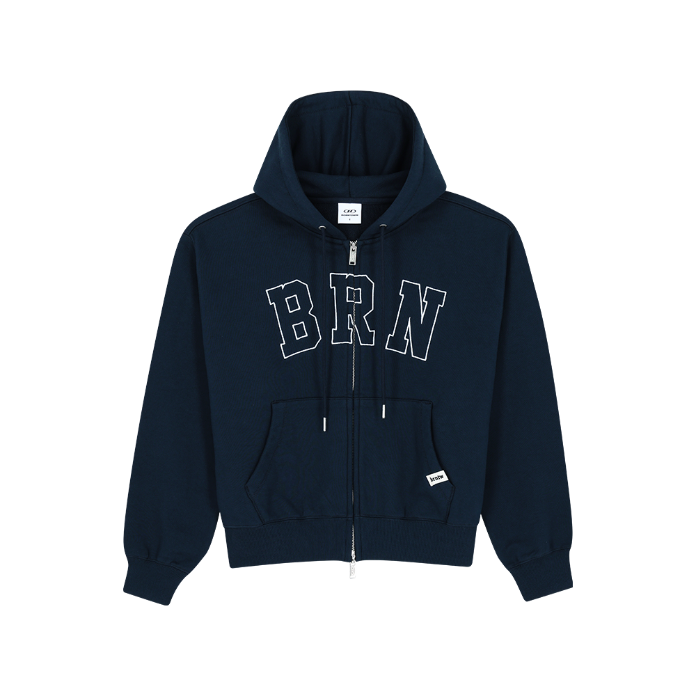BH1WJK237NV BORN TO WIN W Brn Relax Fit Hoodie Zip-Up Navy