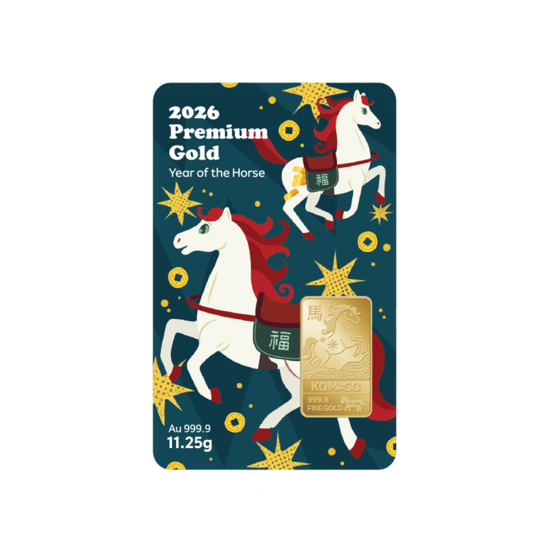 - Gold KOMSCO 2026 Year of the Red Horse Card Type Gold 11.25g