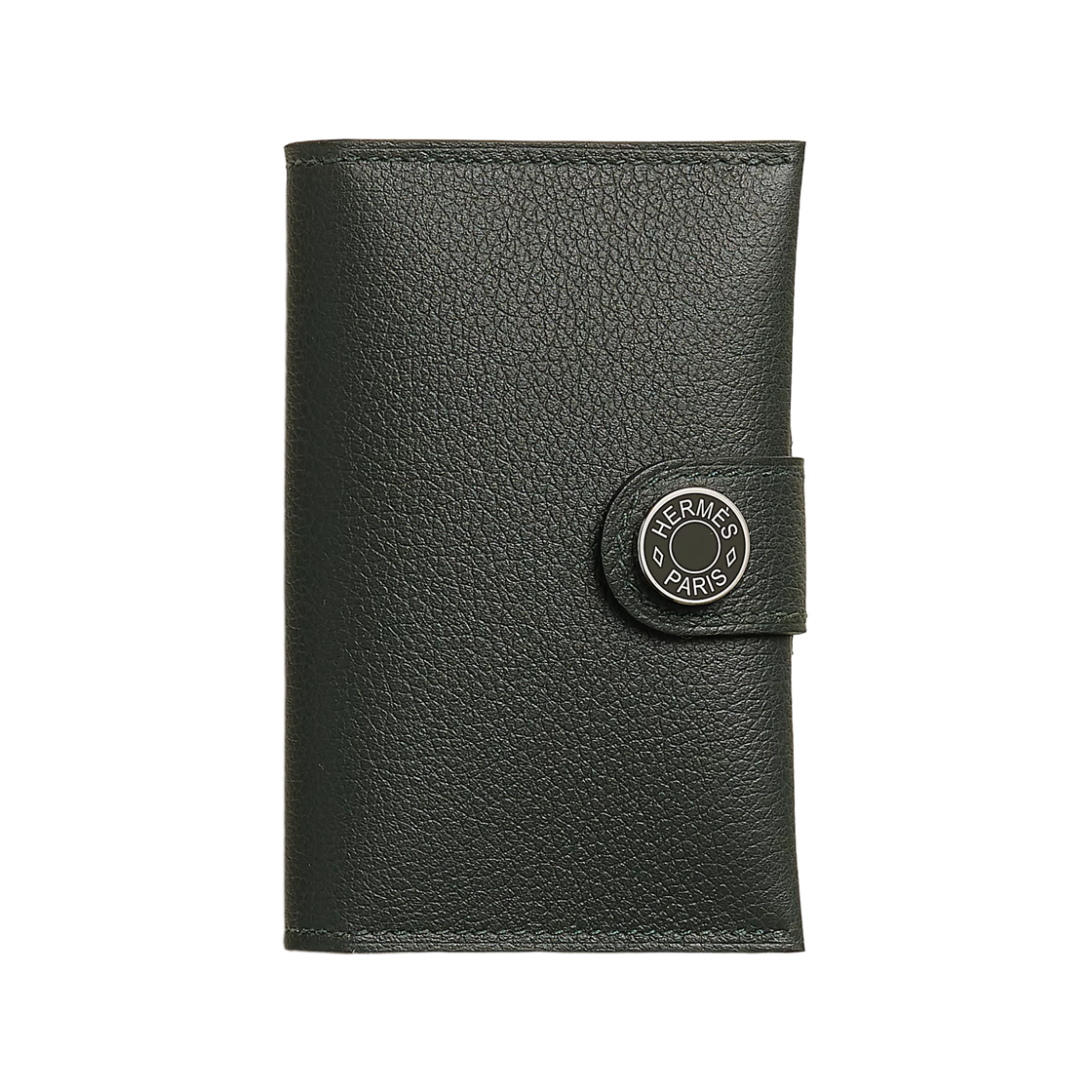 H084335CKAV Hermes R.M.S Card Holder Evercolor Calfskin & Palladium Vert Fonce