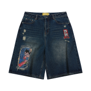MAINBOOTH [Astro Boy] Mach 5 Denim Shorts Indigo