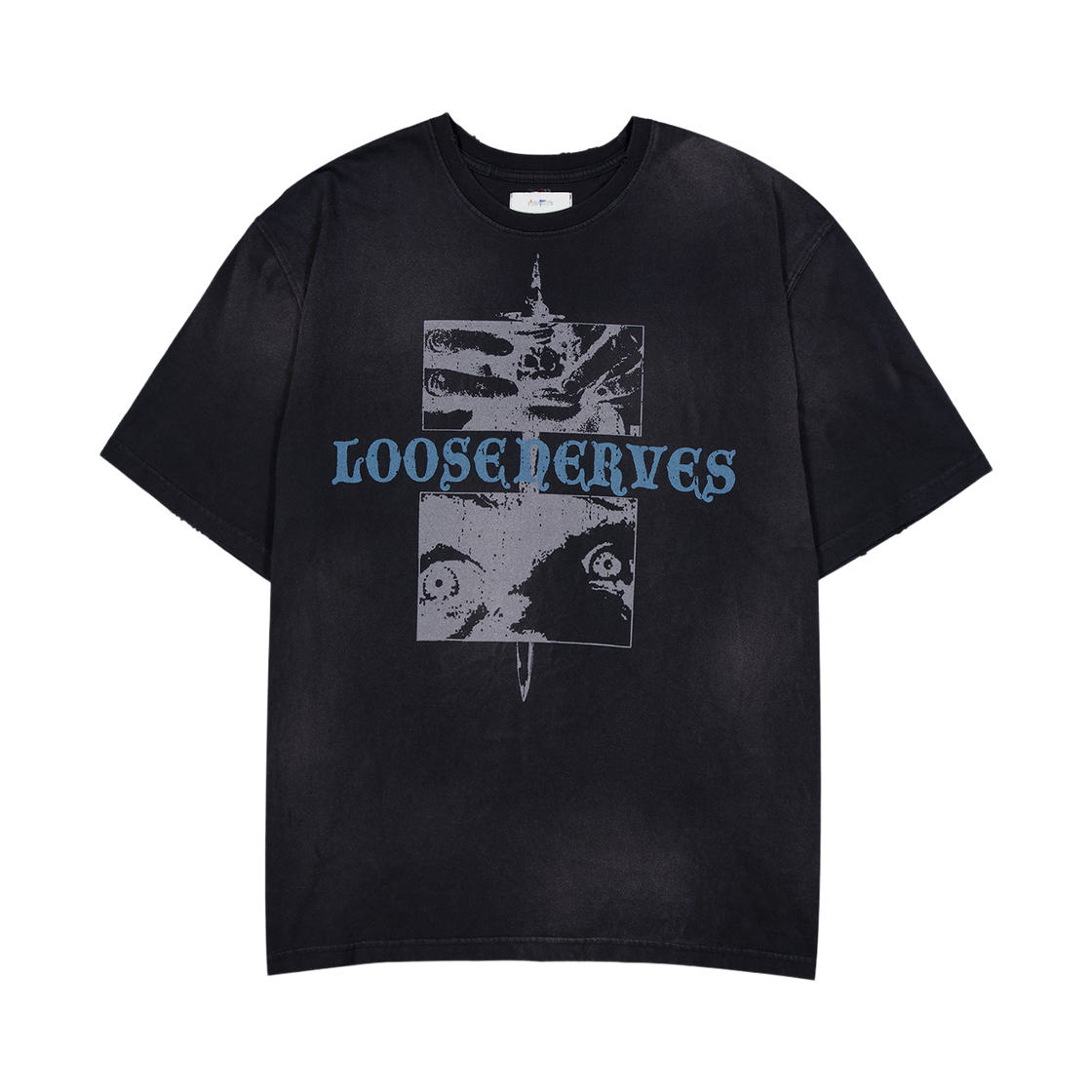 언더마이카 피오씨 루즈 너브스 빈티지 워시드 티셔츠 블랙(Undermycar POC Loose Nerves Vintage Washed T-Shirts Black)