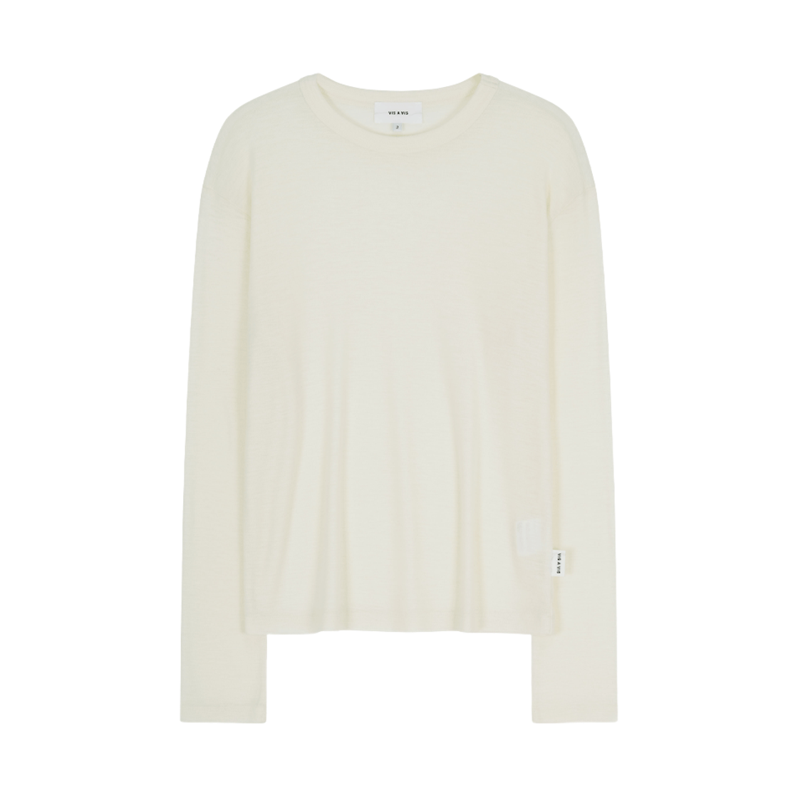 비자비 슈퍼 원투엔티스 울 저지 롱 슬리브드 탑 아이보리(VIS A VIS Super 120'S Wool Jersey Long Sleeved Top lvory) - 1