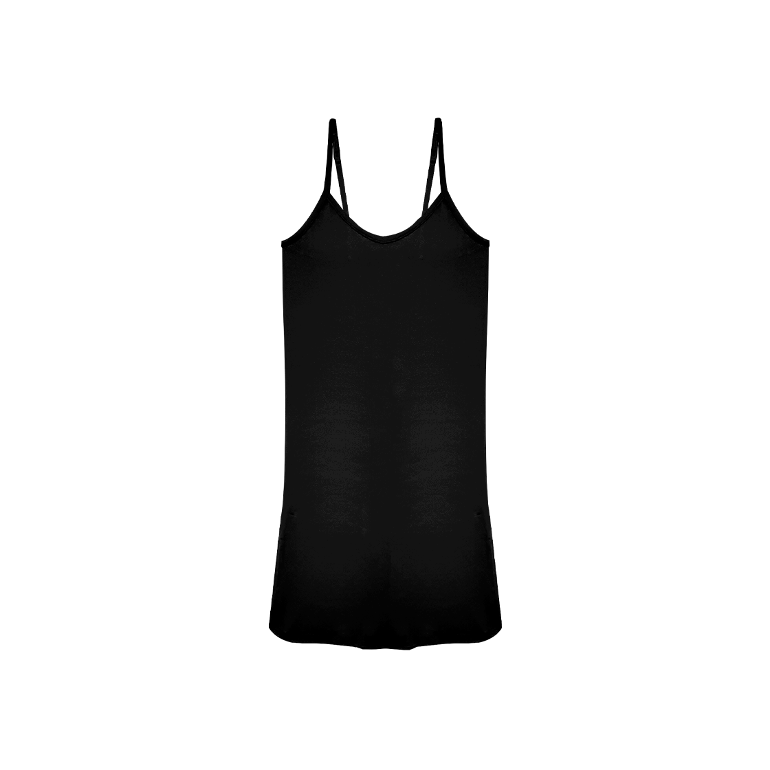 (W) 에이원 인견 스판 스트랩 롱슬립 1003 블랙((W) AONE Rayon Spandex Strap Long Slip 1003 Black)