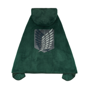 Spao x Attack on Titan Hooded Blanket Green