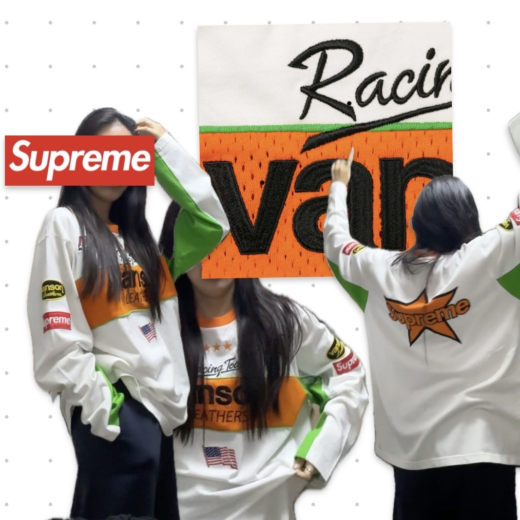 Supreme x Vanson Leathers L/S Top White - 26SS 착용 스타일