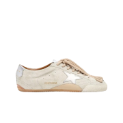 (W) Golden Goose True-Star in Light Grey Suede with Metallic Silver Star and Heel Tab Sneakers Light Grey