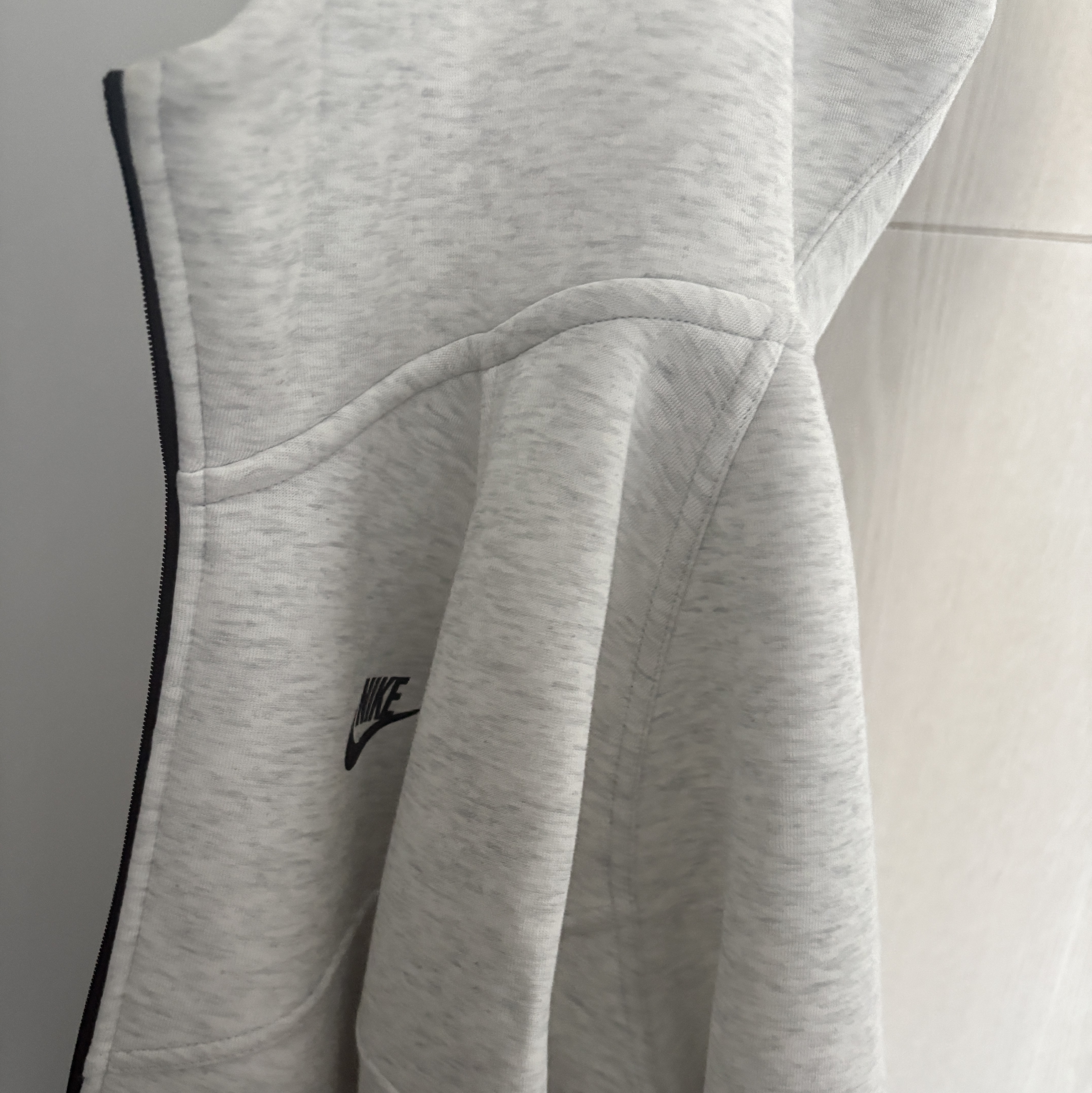 (W) Nike NSW Tech Fleece Windrunner Full Zip Hoodie Light Grey Heather - Asia 착용 스타일