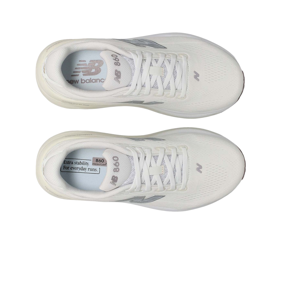 (W) 뉴발란스 프레쉬 폼 X 860v15 화이트 - D 와이드((W) New Balance Fresh Foam X 860v15 White - D Wide) - 2