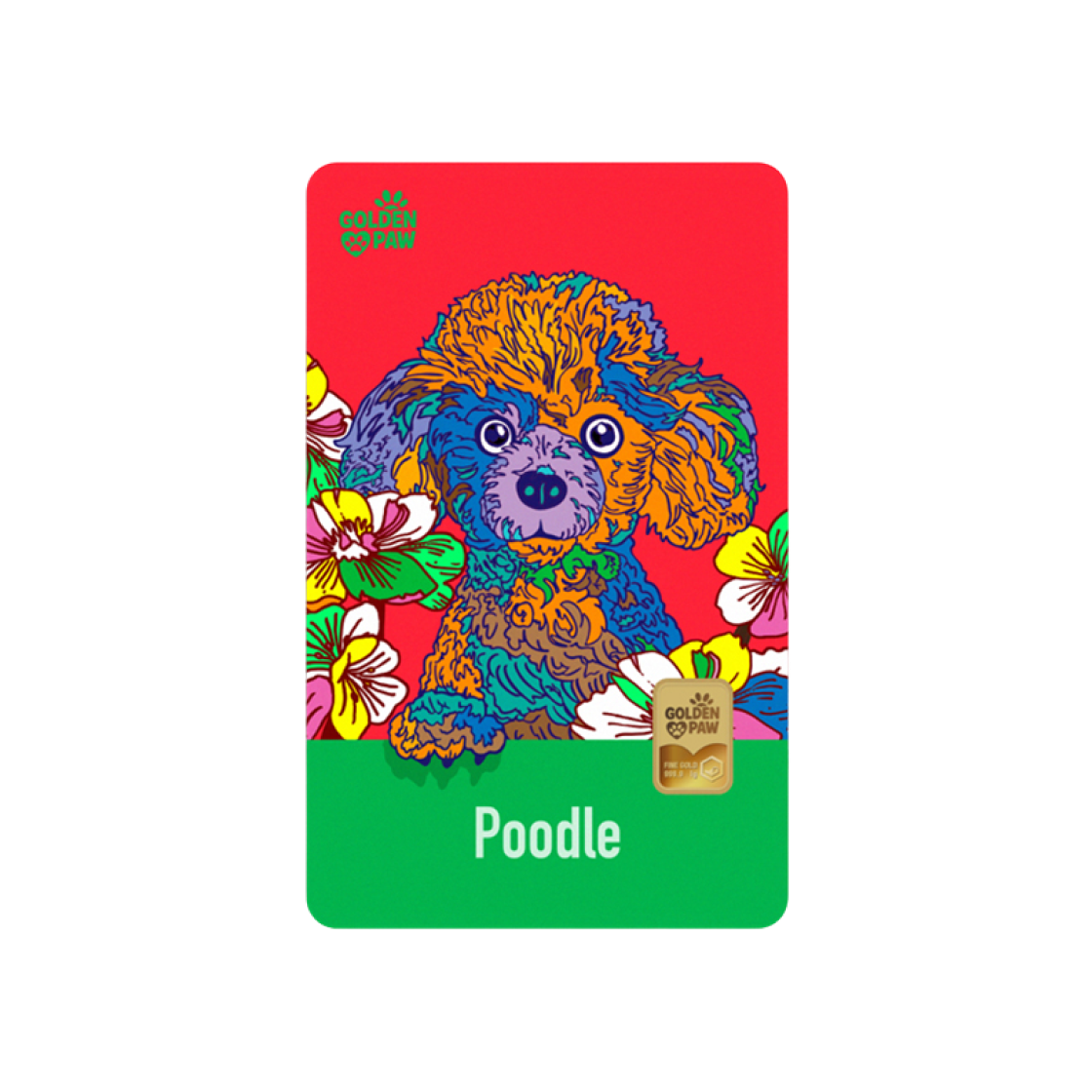 금 한국조폐공사 골든 파우 카드형 골드 푸들 1g(Gold KOMSCO Golden Paw Card Type Gold Poodle 1g)