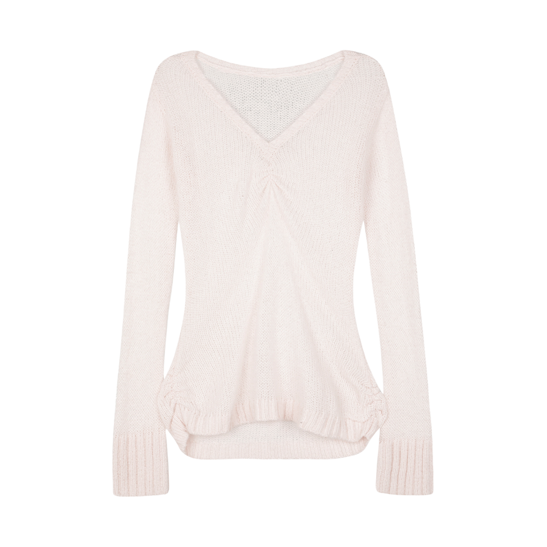 레이즈미야 아이사 모헤어 셔링 니트 베이비 핑크(REISE MIYA Isa Mohair Shirring Knit Baby Pink) - 1