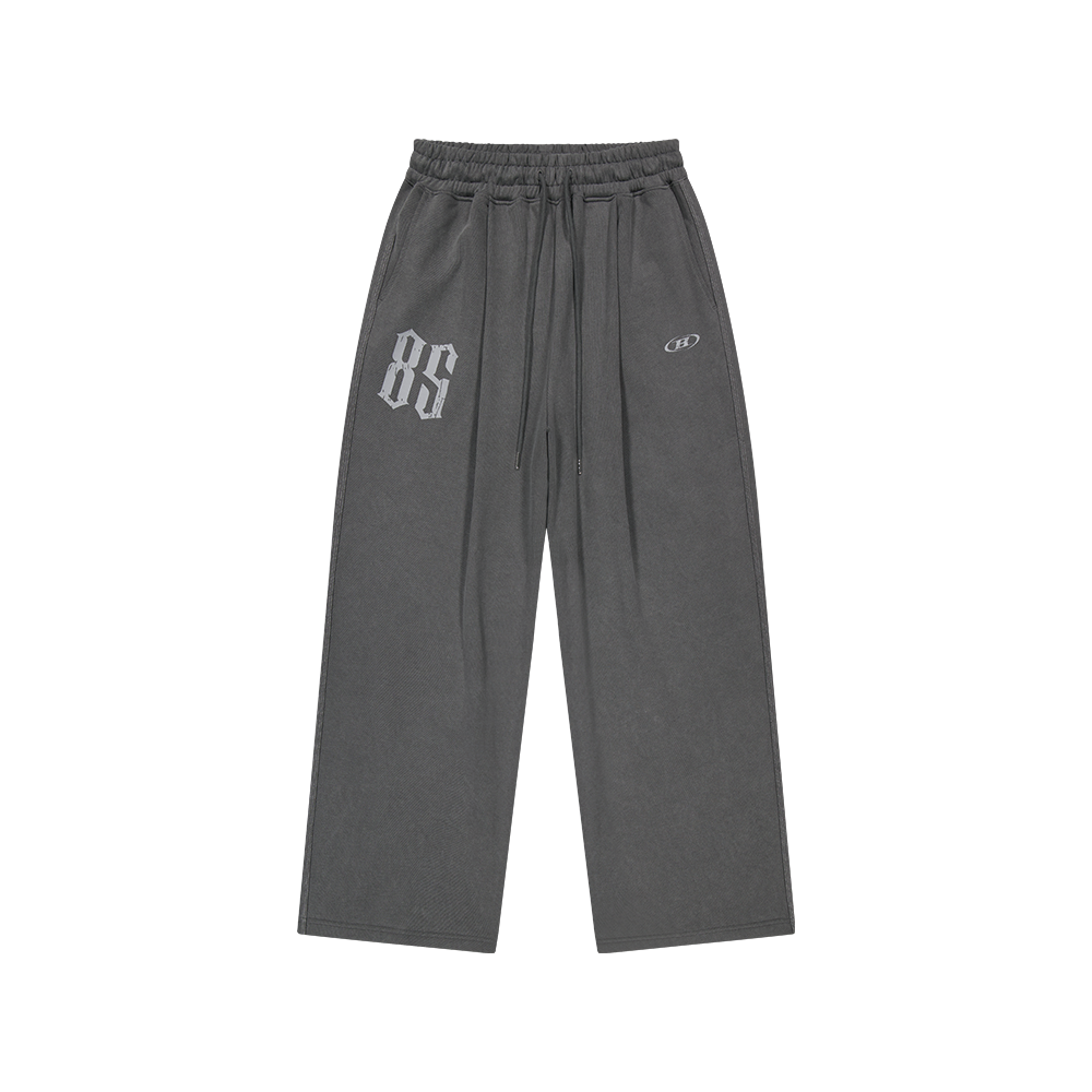 BH1MLP231CH BORN TO WIN 85 Pigment One Tuck Semi Wide Fit Pants Charcoal