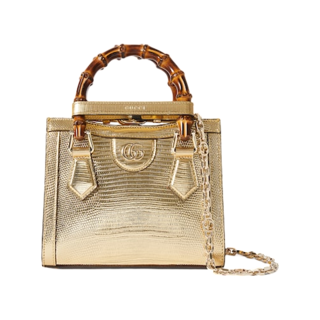 구찌 다이애나 리자드 스몰 토트백 골드(Gucci Diana Lizard Small Tote Bag Gold) - 1