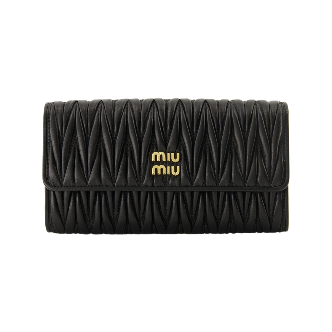 5MT025-AFPP-F0002 Miu Miu Matelasse Nappa Leather Wallet Black