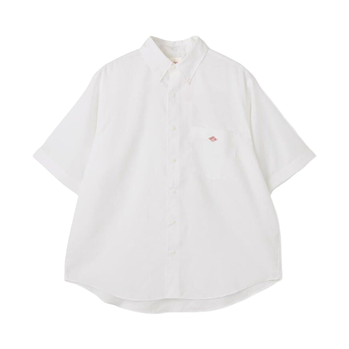 DT-B0337 Danton Dot Button Down Short Sleeve Shirt White