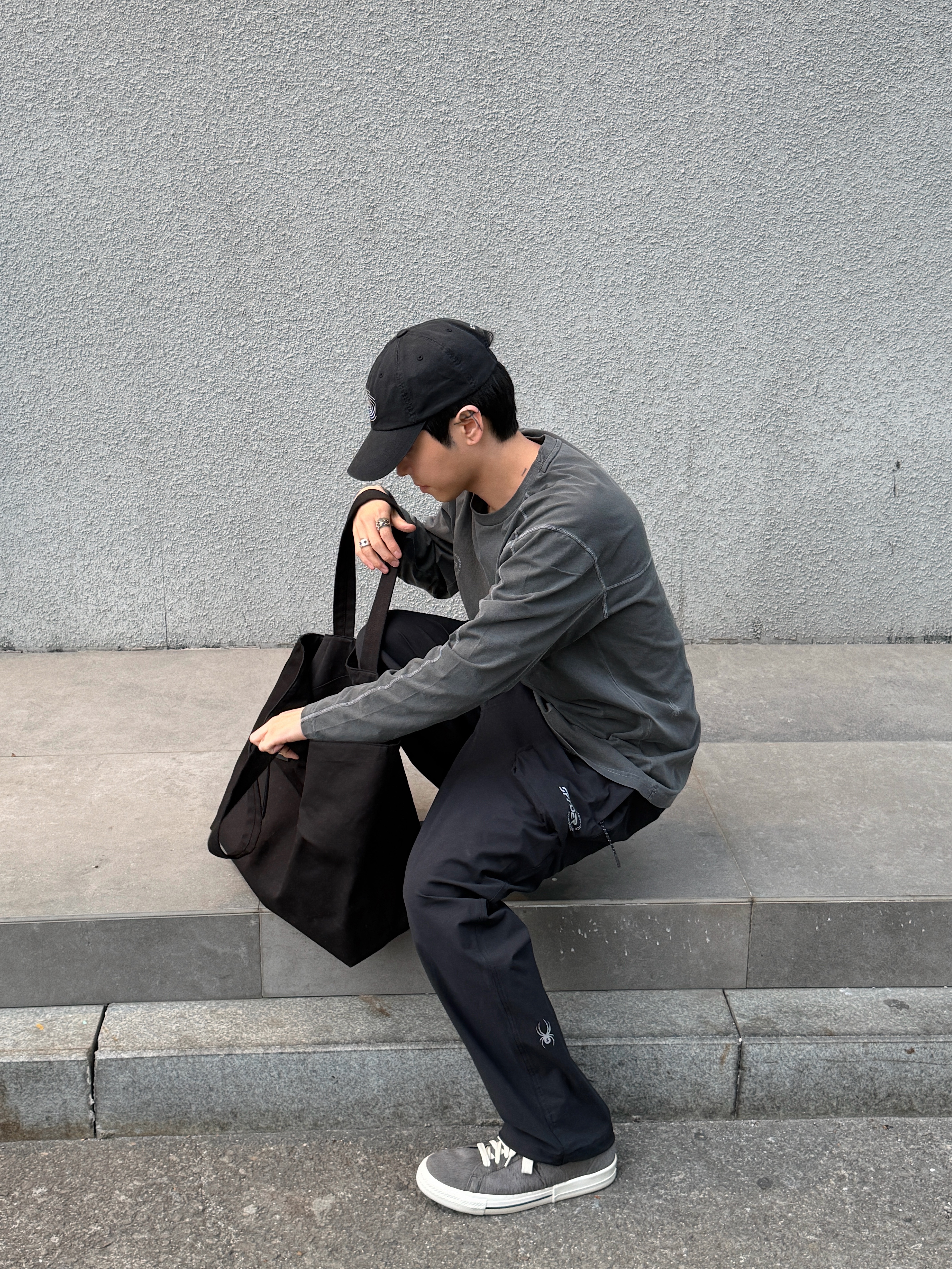 Converse x Drkshdw One Star Dark Dust, Post Archive Faction (Paf) 8.0 CVSM Bag Large Black 착용 스타일 - 6