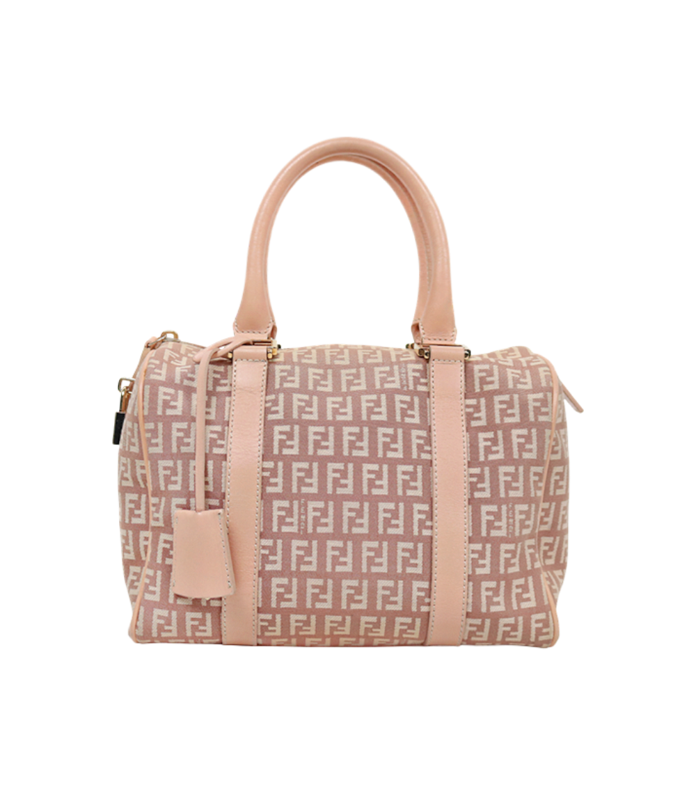 IT8T23PT3JNE Fendi Pink Zucchino Boston Tote Bag C-A49835