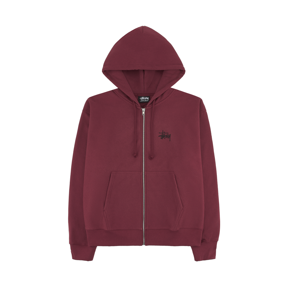 스투시 베이직 스투시 집 후드 와인(Stussy Basic Stussy Zip Hoodie Wine)