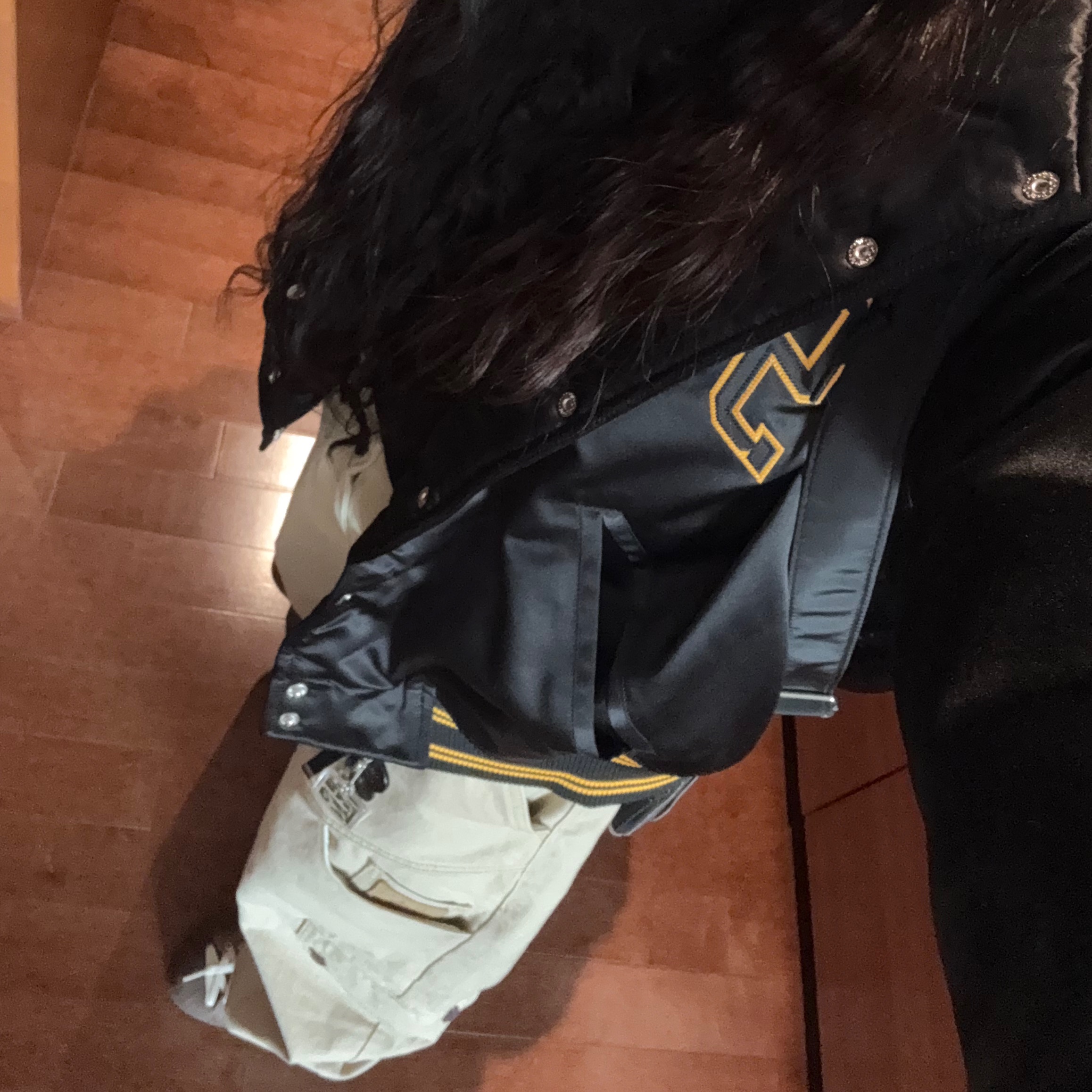 Supreme Mitchell & Ness Lined Hooded Satin Varsity Jacket Black - 25FW, Adidas x Song for the Mute Superstar 82 Khaki Core Black 착용 스타일 - 2