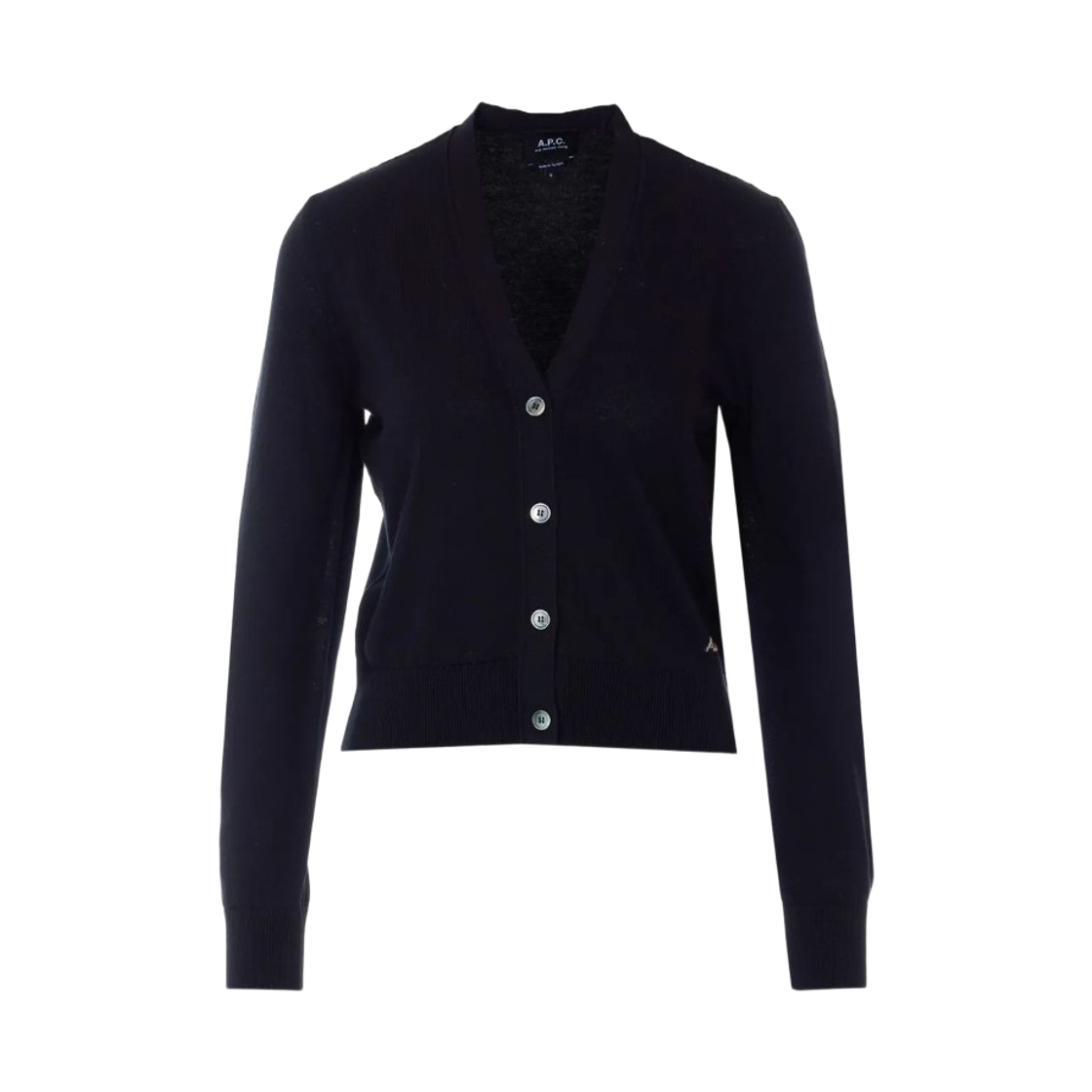 (W) 아페쎄 브이넥 가디건 블랙((W) A.P.C. V-Neck Cardigan Black) - 1