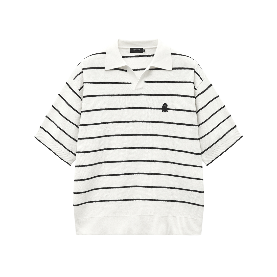 지오송지오 셈블런스 부클 스트라이프 오픈카라 니트 아이보리 ZH2KT883IV(ZIOSONGZIO SEMBLANCE Boucle Stripe Open Collar Knit Ivory) - 1