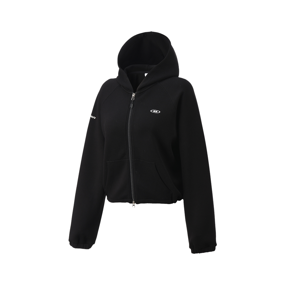 BH1WJK236BK BORN TO WIN W Symbol B Tech Hoodie Zip-Up Black