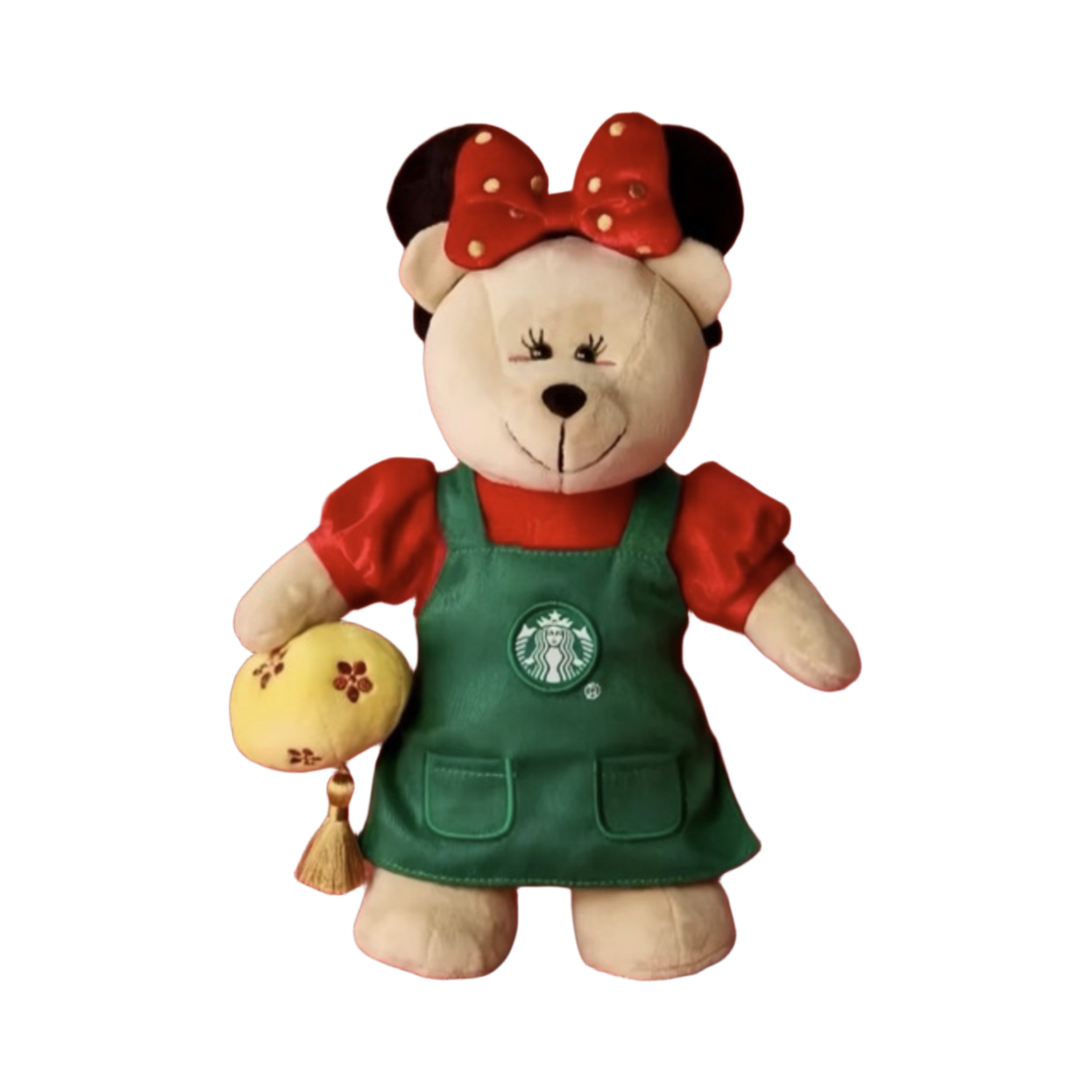 스타벅스 중국 x 디즈니 2025 미니마우스 베어리스타 인형 아이보리(Starbucks China x Disney 2025 Minnie Mouse Bearista Doll Ivory)