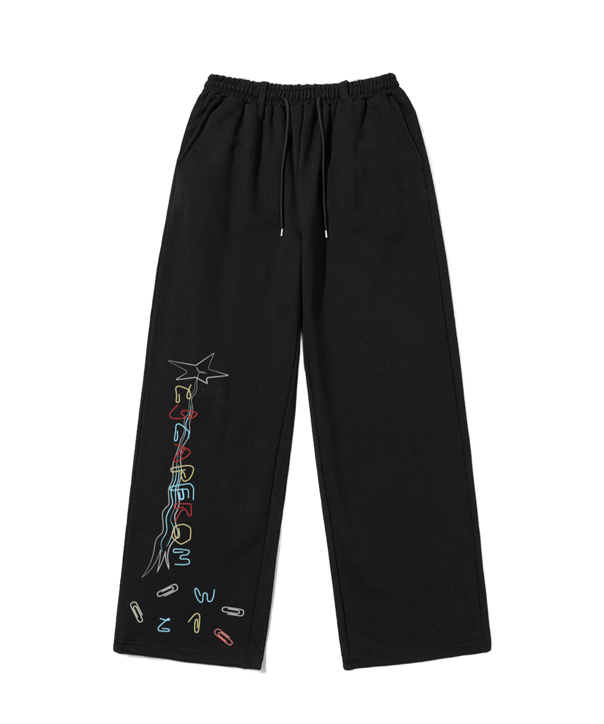 E261SP009BK Escapefrom Warrr Clips Print Sweatpants Black