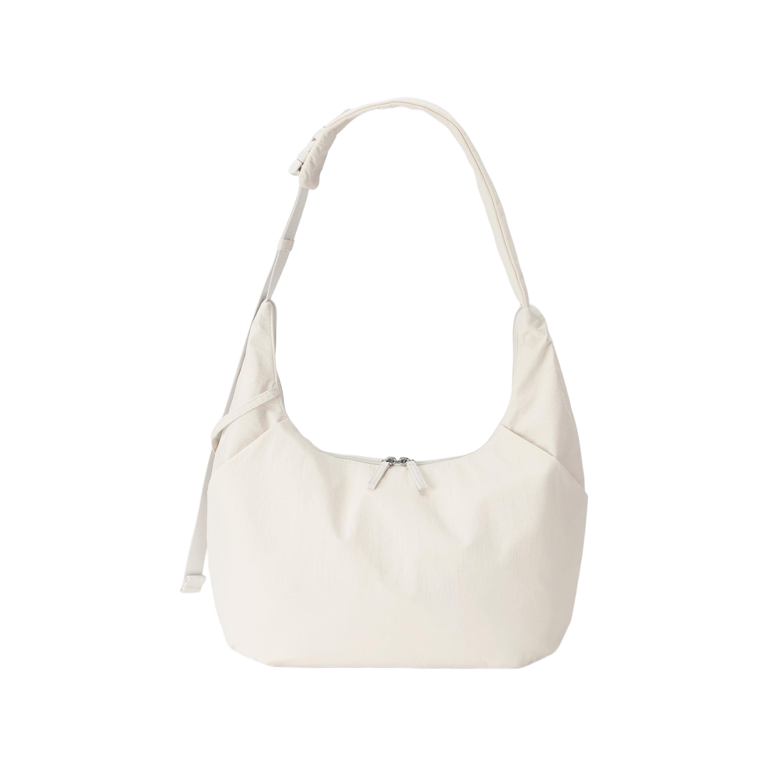 358995-01 GU Soft Nylon Cocoon Shoulder Bag Off White