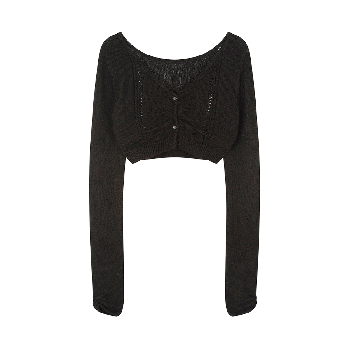 RMKN5301BK REISE MIYA Koyo Mohair Crop Cardigan Black