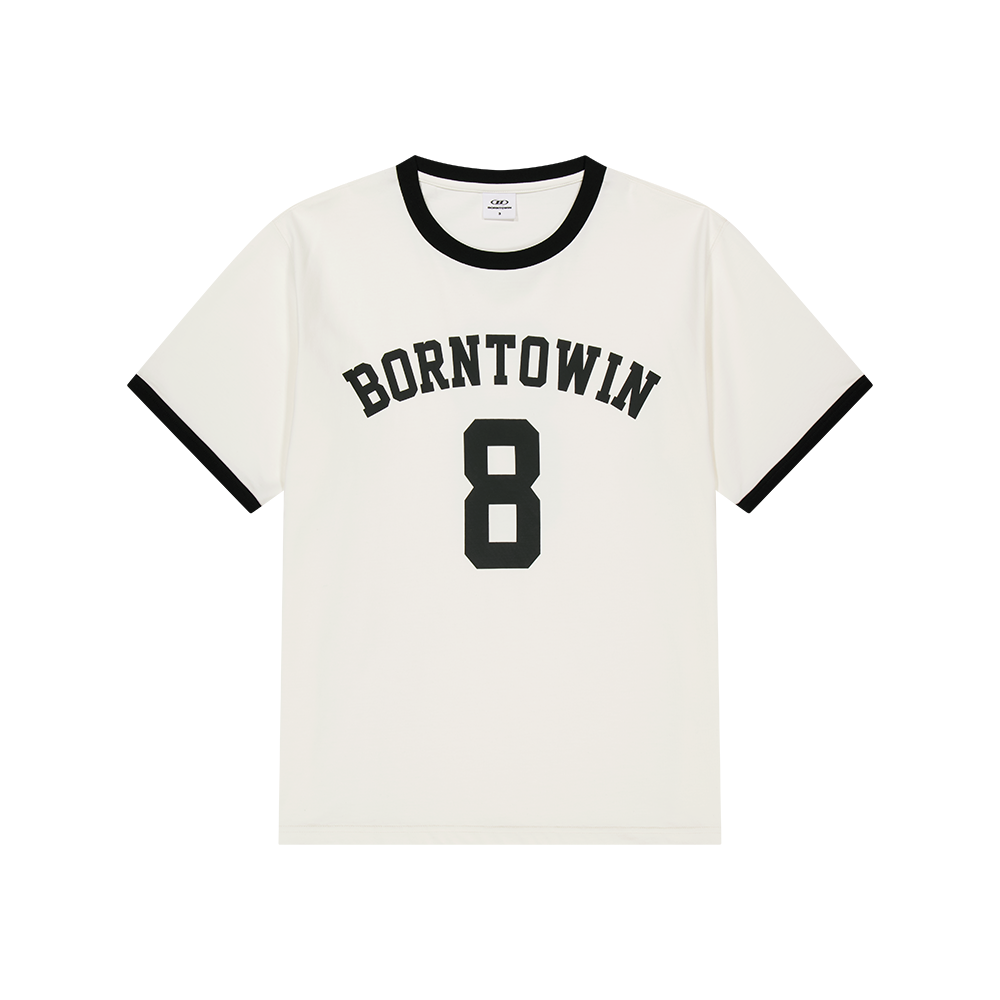 본투윈 넘버 링거 레귤러핏 티셔츠 아이보리(BORN TO WIN Number Ringer Regular Fit T-Shirts Ivory)