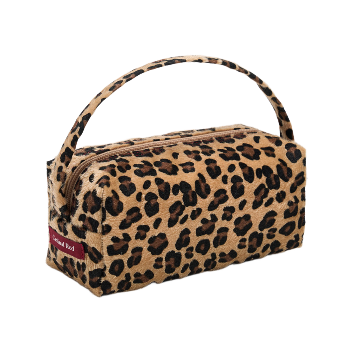 카디널 레드 에코 레오파드 파우치 라떼(Cardinal Red Eco Leopard Pouch Latte)