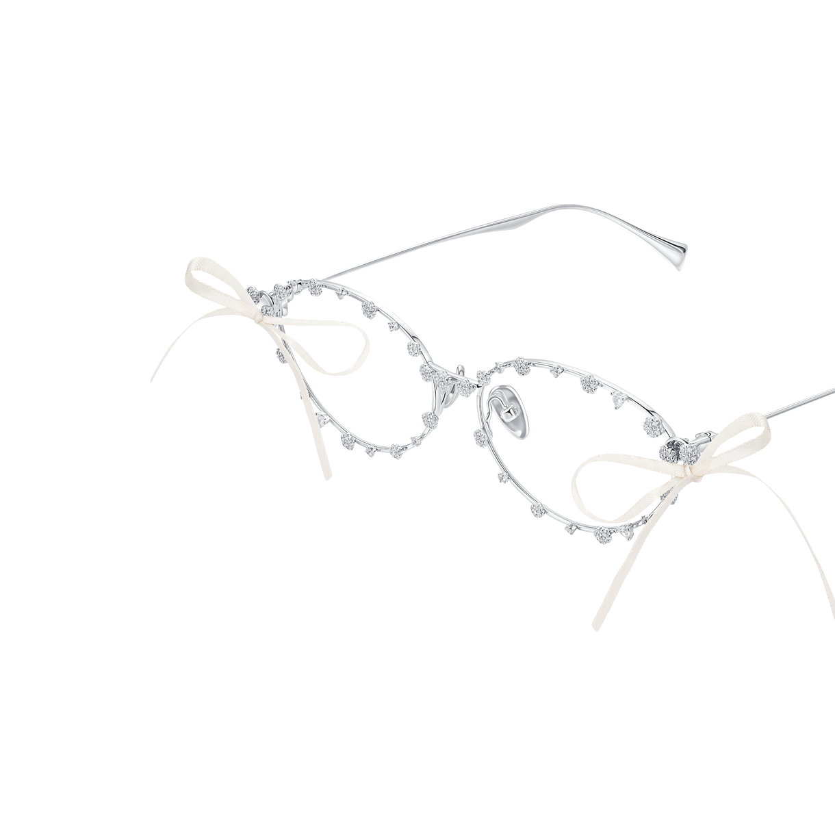 위민 플라워 젬스톤 데코레이션 글래스 실버 - 26SS(Yvmin Flower Gemstone Decoration Glasses Silver - 26SS) - 3