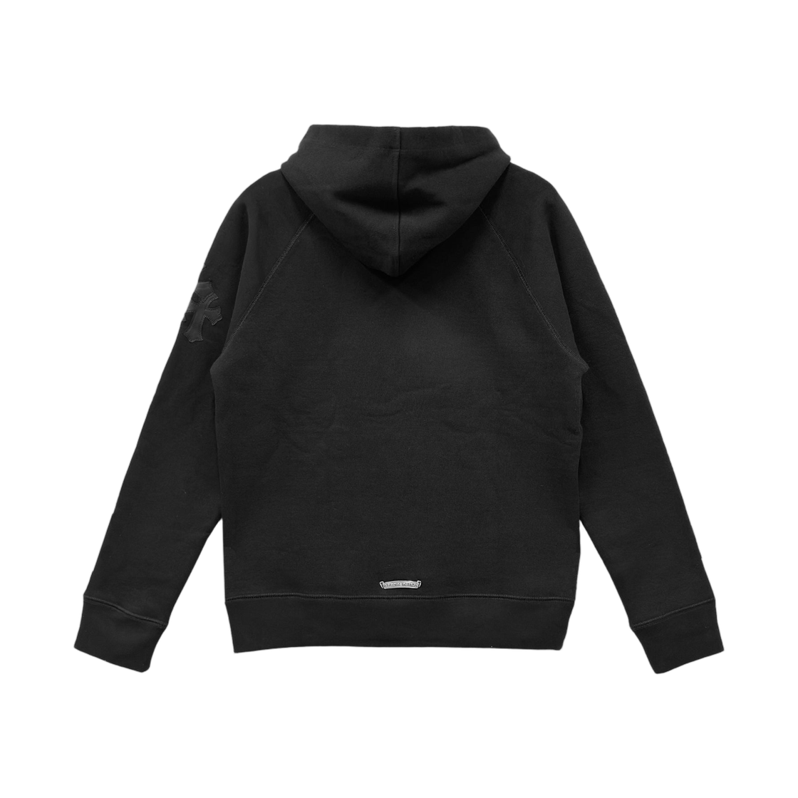 크롬하츠 트리플 크로스 레더 패치 후드 블랙(Chrome Hearts Triple Cross Leather Patch Hoodie Black) - 2