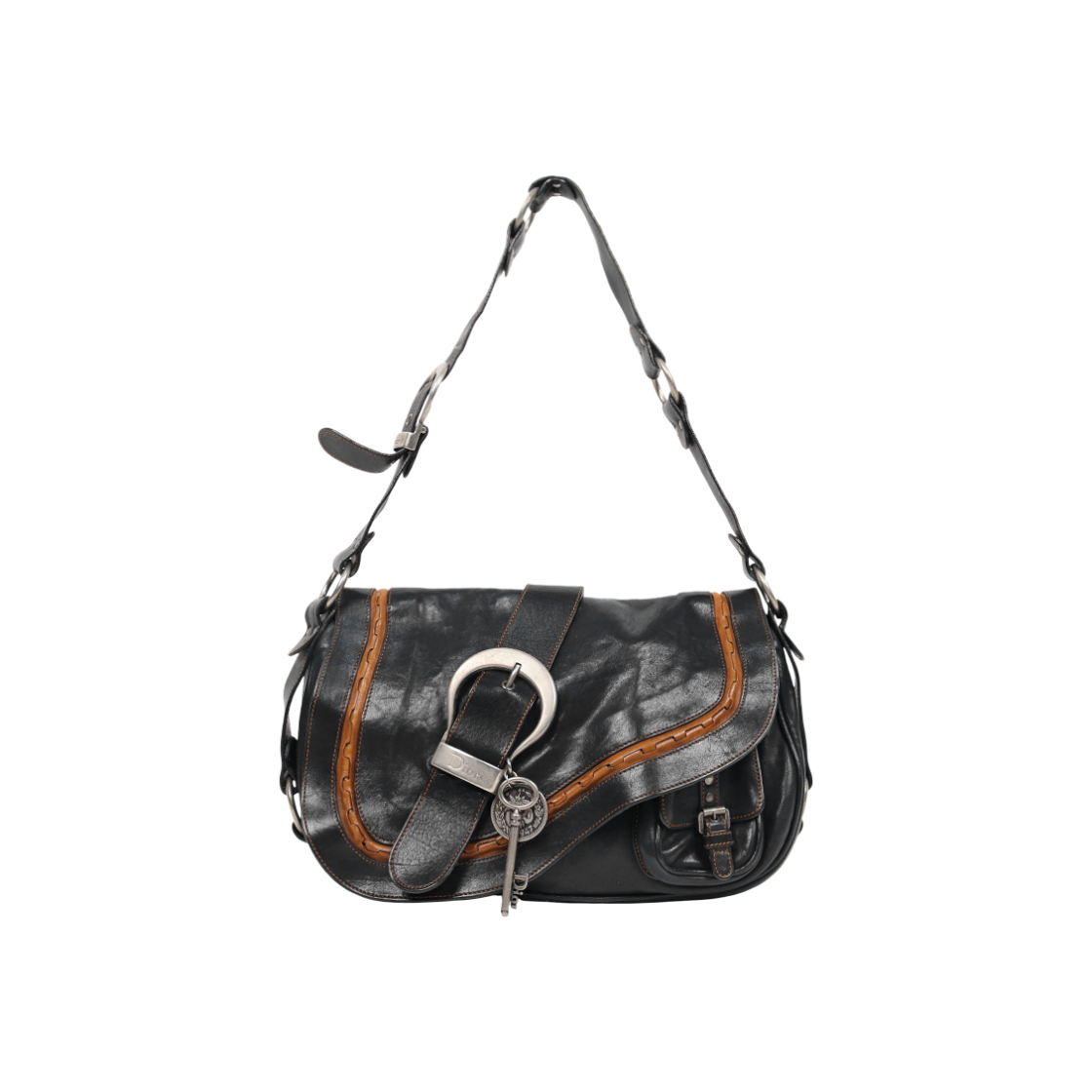 디올 블랙 가우초 숄더백 C-A48261(Dior Black Gaucho Shoulder Bag C-A48261)