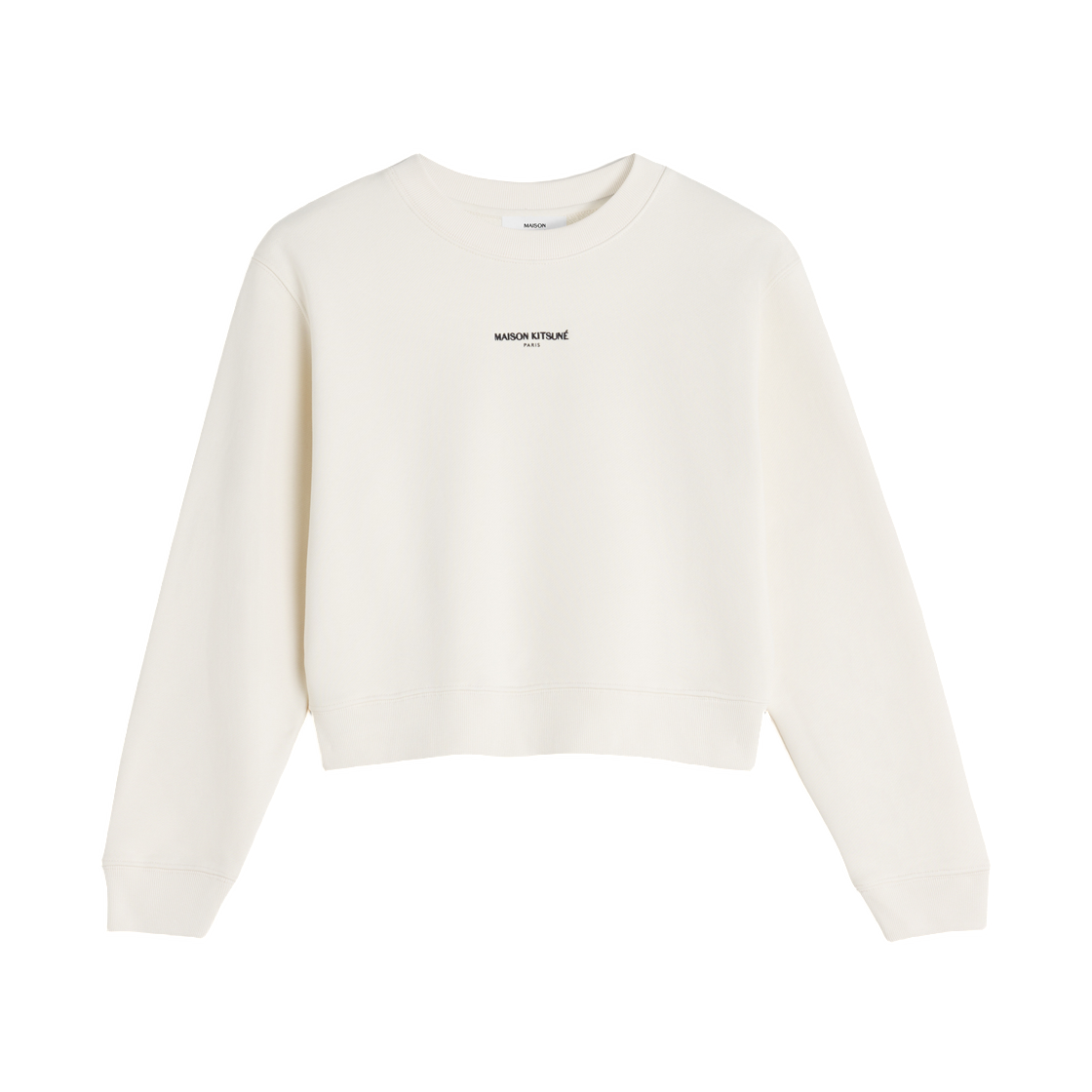 QW00300KM0341-0063 (W) Maison Kitsune Paris Cropped Sweatshirt Noble Beige