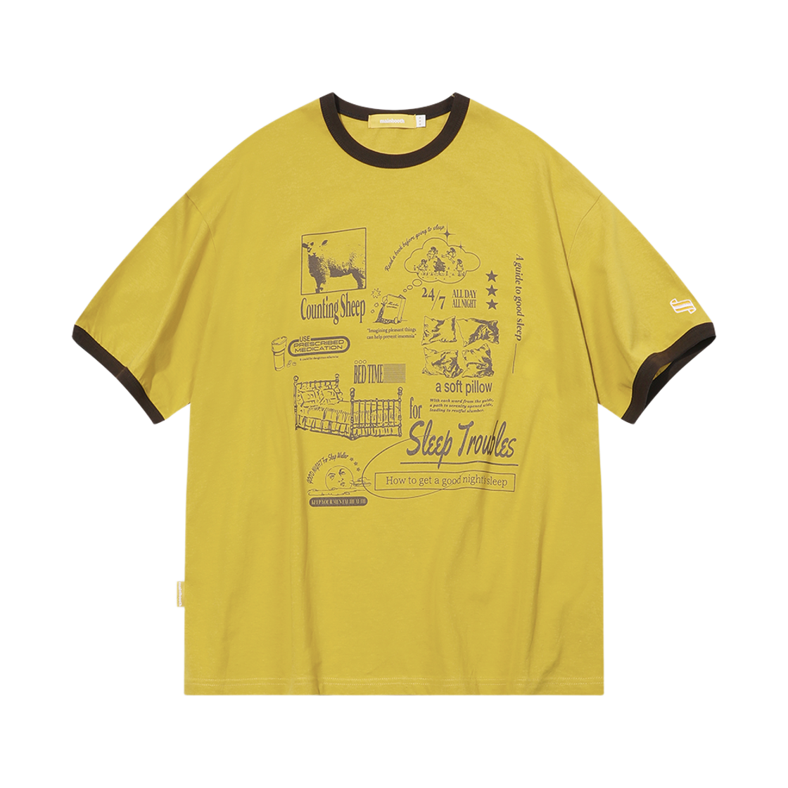 MBBES2HTU07YE MAINBOOTH Sleep Guide T-shirt Yellow