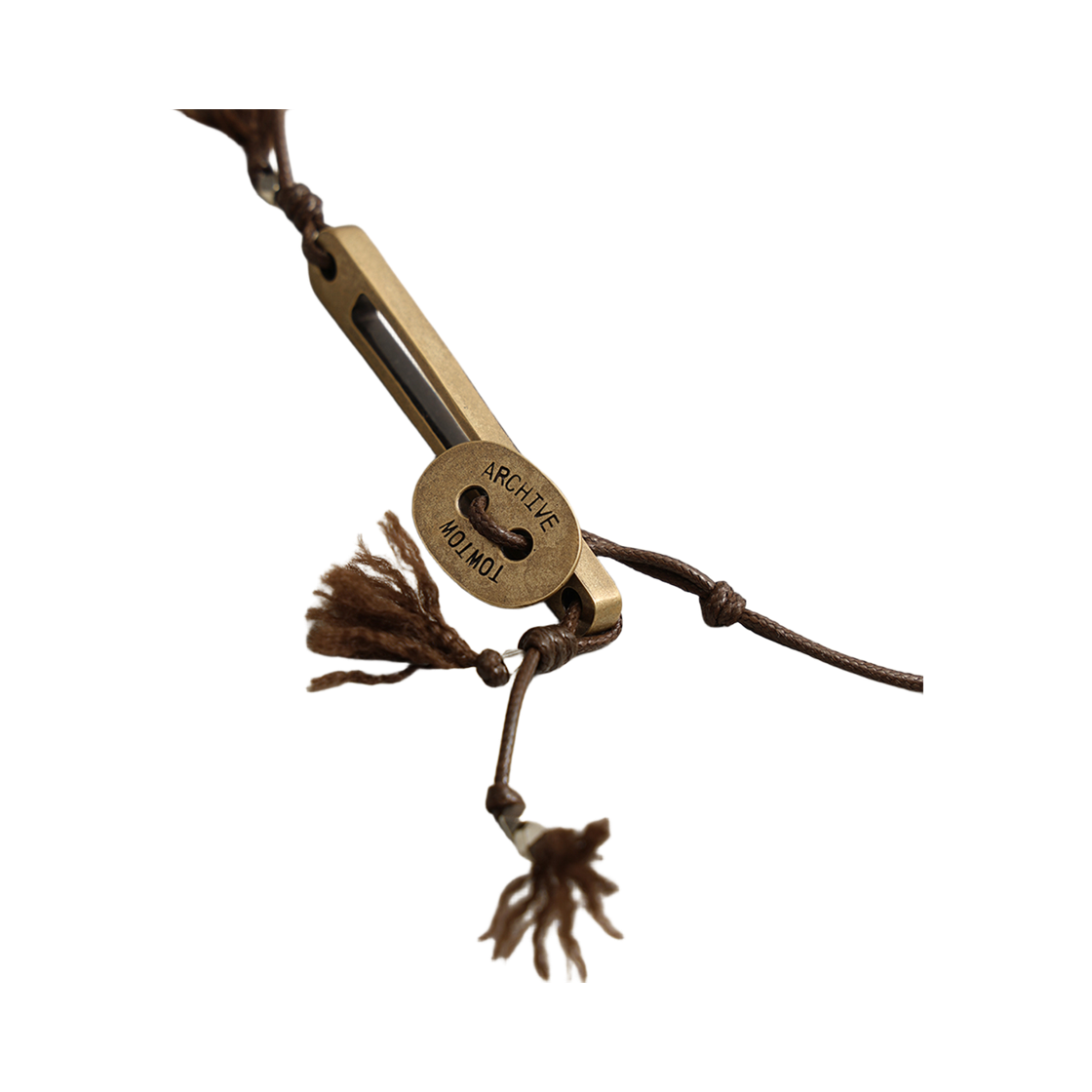 핸드 트위스티드 버튼 스틱 목걸이 브론즈(TOWTOW.ARCHIVE Hand-Twisted Button Stick Necklace Bronze) - 4