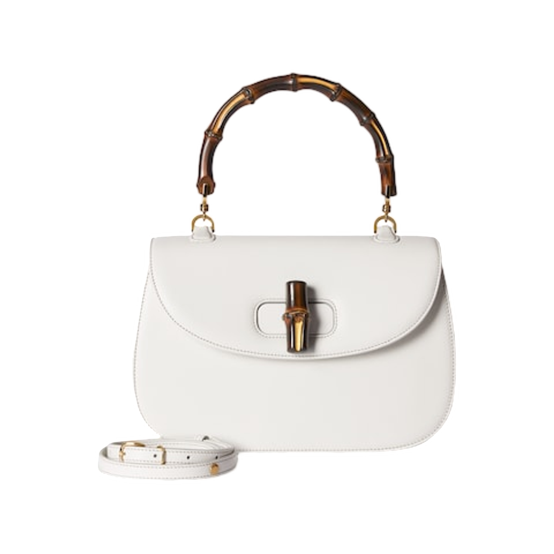 구찌 뱀부 1947 미디움 백 화이트(Gucci Bamboo 1947 Medium Bag White) - 1