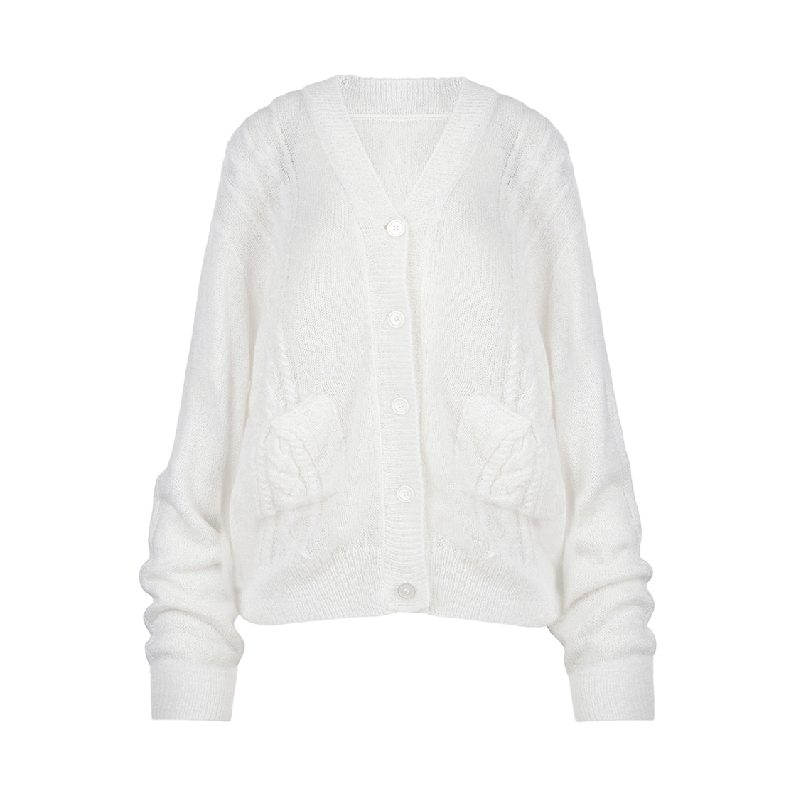 RMKN6103WH REISE MIYA Eri Soft Cardigan White