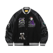 MAINBOOTH Creepy Devil Varsity Jacket Black