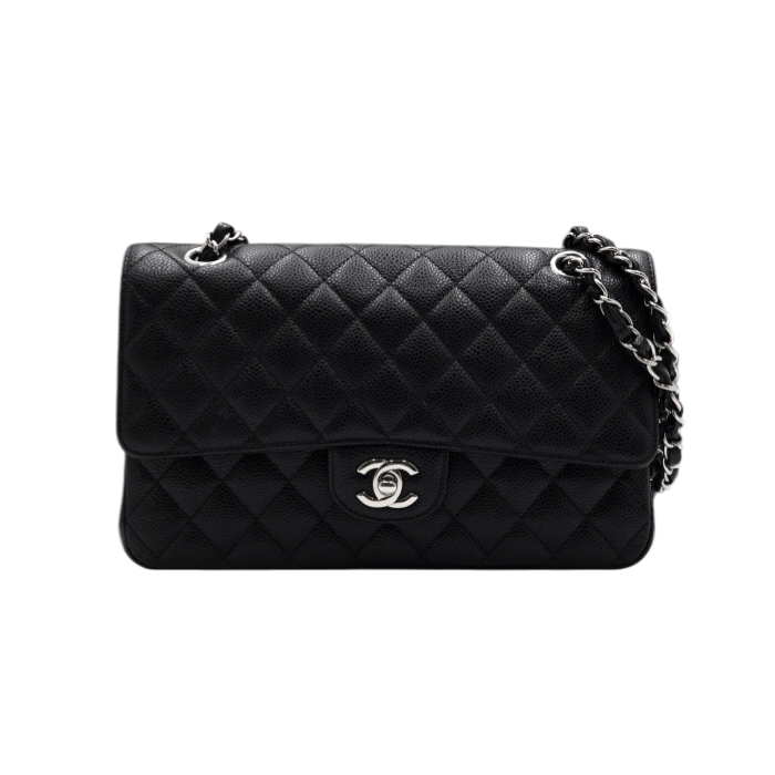 ITAWKVLTGBNN Chanel Black Classic Caviar Medium Silver Chain Shoulder Bag