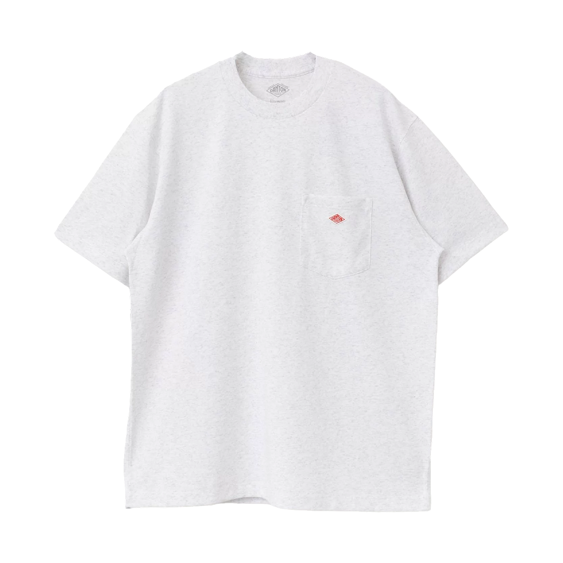 DT-C0198 Danton Plain Short Sleeve Pocket T-Shirt Heather White