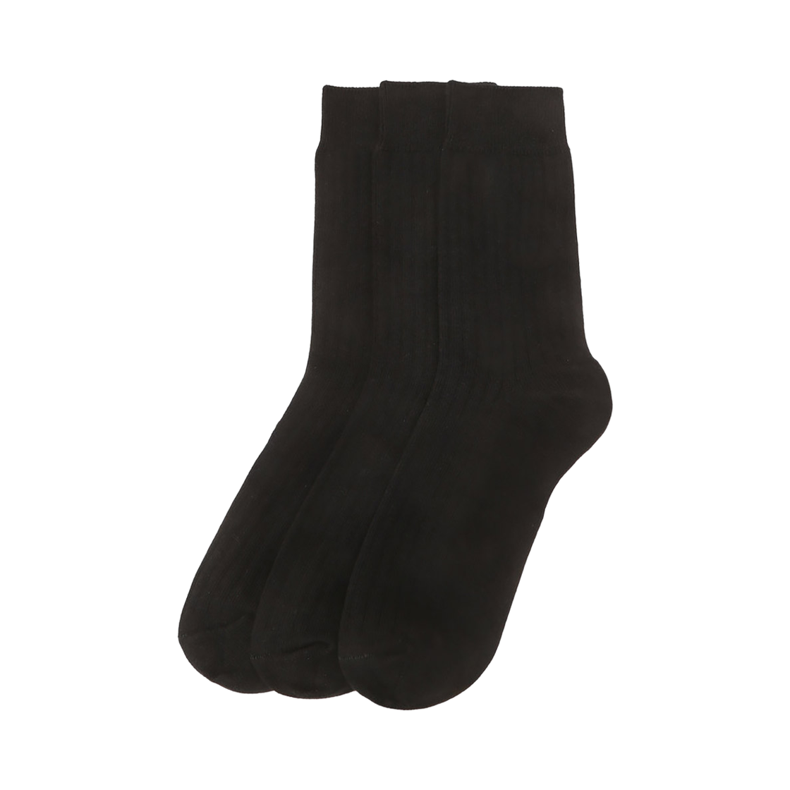 JUSS5F011BK Jillstuart Men's Acc Men’S Black Ribbed Cotton Blend Long Socks 3-Pack Juss5F011Bk Black