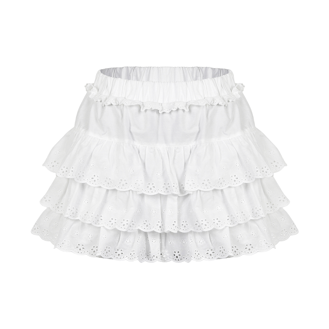 레이즈미야 리리 프릴 스커트 화이트(REISE MIYA Lili Frill Skirt White)