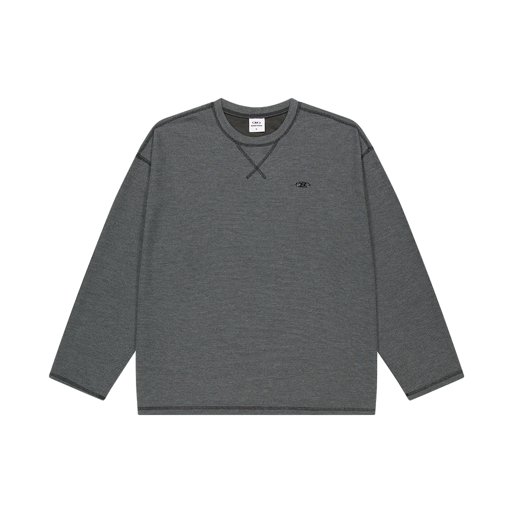본투윈 B 펜던트 와플 롱슬리브 멜란지차콜(BORN TO WIN B Pendant Waffle Long Sleeve Melange Charcoal)